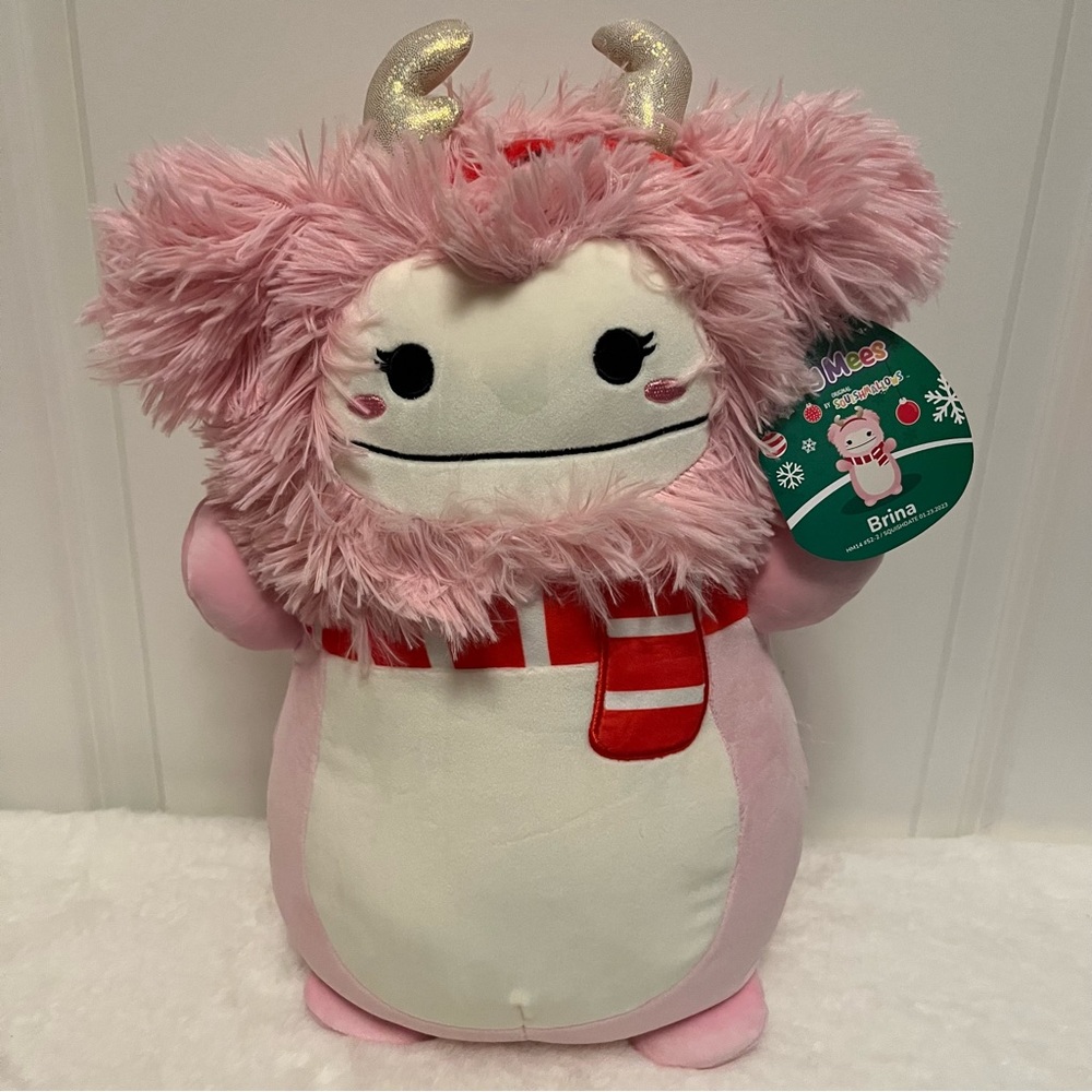 Squishmallow Brina Bigfoot, Antlers Scarf, Christmas 2023🎄, Hugmee, 14” New